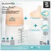 Image de Starter Set Biberon Zero.Zero 180ml rose clair uni avec decor