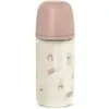 Image de Biberon En Verre Avec Tétine Sx Pro 240 Ml Débit S Lapin Rose