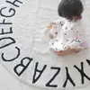 Image de Tapis Lavable Rond Alphabet Abc Blanc