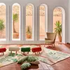 Image de Tapis Enfant Lavable En Coton Botanic Plants Olive, Rose, Châtaigne, Doré,