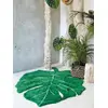 Image de Tapis XL coton lavable Feuille Monstera vert