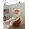 Image de Pouf Enfant En Coton Ball Naturel, Bleu Vintage, Miel, T