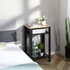 Image de MCOM-Table d'appoint de style industriel, 2 étagères en métal et pieds réglables, salle de bain