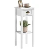 Image de Table d'appoint Homcom avec tiroir et étagère 30X30X75 cm Blanc