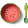 Image de Set Repas Bébé Bol Et Cuillère Wally La Pastèque Rouge, Vert, Noir