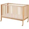 Image de Lit Pour Enfant À Barreaux Pliable Avec Matelas Bois Naturel