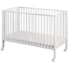 Image de Lit Pour Enfant À Barreaux Pliable Avec Matelas Blanc
