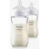 Image de Lot de 2 biberons verre 240 ml Philips AVENT Natural Response transparent