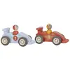 Image de Set De 2 Voitures De Course En Bois Bleu, Rouge, Jaune
