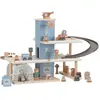 Image de Garage En Bois Multi-niveaux Bleu, Marron Blanc