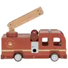 Image de Camion De Pompiers En Bois Rouge, Bleu, Jaune