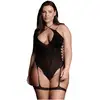 Image de Body porte-jarretelles ouvert Metis noir GT