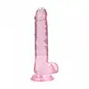 Image de Gode avec Testicules Crystal Clear 17,8 cm