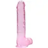 Image de Gode avec Testicules Crystal Clear 22,9 cm