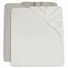 Image de Housse Matelas À Langer Éponge (2 Pcs) En Coton Ivoire & Nougat