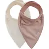 Image de Lot De 2 Bavoirs Bandana Rose, Blanc