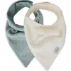 Image de Lot De 2 Bavoirs Bandana Bleu,   cru
