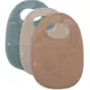 Image de Lot De 3 Bavoirs En Éponge Sea Green-nougat-biscuit Bleu, Beige, Marron