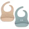 Image de Lot De 2 Bavoirs En Silicone On The Go Bleu, Marron