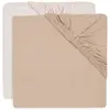 Image de Lot De 2 Draps Housses En Jersey De Coton Rose Pâle Et Rose Sauvage
