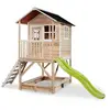Image de Cabane En Bois Loft - Avec Toboggan, Véranda Et Bac À Sable Naturel