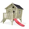 Image de Maisonnette En Bois Fsc Sur Pilotis Crooky 300 Gris/beige