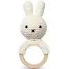 Image de Anneau De Dentition En Bois Et Coton Bio Miffy Pistache Ecru