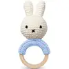 Image de Anneau De Dentition En Bois Et Coton Bio Miffy Pistache Bleu, Écru