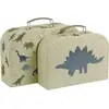 Image de Lot De 2 Valisettes De Rangement Dinosaure Vert, Bleu