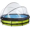 Image de Piscine Couverte Wood Ø360x76cm Avec Pompe Filtrante Vert