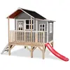 Image de Maisonnette Bois Fsc Pilotis Toboggan Extension Loft 350 Gris