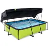 Image de Piscine 300x200x65cm Avec Voile D'ombrage Et Pompe Filtrante Vert