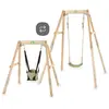 Image de Balançoire Évolutive En Bois Enfant Avec Siège Bébé Pour Grandir Et Jouer En Extérieur Naturel