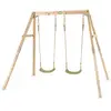 Image de Balançoire Double En Bois Pour Jardin Enfant Dès 3 Ans Naturel