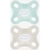 Image de Lot de 2 sucettes 2-12 mois en silicone Comfort bleu + vert