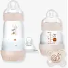 Image de Starter kit naissance 2 biberons + sucette sable