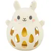 Image de Hochet Lapin En Silicone Ecru, Rose, Jaune