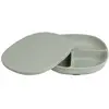 Image de Assiette Bébé Silicone Ventouse Avec Couvercle Vert