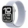 Image de Apple Watch Series 10 GPS + Cellular 42mm Boîtier en Aluminium Argent avec Boucle Sport Nuée bleue