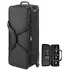 Image de VEVOR Valise à roulettes pour équipement de studio, 100x38x32 cm, sac transport pour appareil photo, avec roulettes, sangles, compartiment rembourré, poignée, pour pied éclairage, trépied, télescope