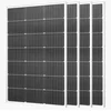 Image de VEVOR Panneau Solaire Monocristallin 100 W Panneau Photovoltaïque 4 PCS Haut Rendement 23 % pour Hors Réseau Toit Plat Voiture Bateau Camping-car, avec Sortie MC4 Stable, Cadre Aluminium, Étanche IP65