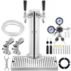 Image de VEVOR Kit Colonne à Bière Double Robinet, Distributeur de Bière Boisson en Acier Inoxydable, Tireuse à Bière avec Régulateur à Double Jauge W21,8 et Coupleur de Fût Système A, pour Bar Restaurant