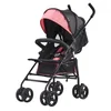 Image de VEVOR Poussette légère pour bébé, poussette pour tout-petit compacte avec dossier inclinable multipositions, cadre en acier au carbone, grand panier de rangement, pour nouveau-né, voyage, noir rose