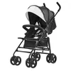 Image de Poussette légère VEVOR, dossier inclinable multipositions compact et facile à plier, cadre en acier au carbone, grand panier de rangement, poussette parapluie pour bébé pour voyage et plus encore, noir/blanc