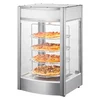 Image de VEVOR Vitrine Chauffante Commerciale pour Pizza 14 po, Présentoir à Chaud 4 Niveaux, Chauffage à Vapeur Rotatif, Contrôle de la Température 30-85  , Lampe de Four 25 W + LED Supérieure pour Pizzeria