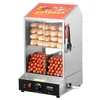 Image de VEVOR Cuiseur à vapeur Hot-Dogs, 37L, machine à vapeur Hot-Dogs à 2 niveaux, température 30° à 85°, chauffe-petits pains électrique avec porte coulissante en verre trempé, plaque de séparation, pince