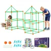 Image de VEVOR Kit de construction de fort pour enfants, 140 pièces, jouets de construction STEM, brillent dans le noir pour enfants de 4 5 6 7 8 ans et plus, jeu de tente intérieur avec 96 tiges et 44 balles