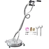 Image de VEVOR Nettoyeur de surface pour nettoyeur haute pression 465 mm, accessoire nettoyeur sol en acier inox sur roues, 275 bar max. connecteur 0,95 cm 2 buses pulvérisation double poignée pour béton patio