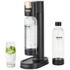 Image de VEVOR Machine à eau gazeuse, machine à eau pétillante et soda pour gazéification domestique avec 2 bouteilles PET de 1 L sans BPA, compatible avec le cylindre de CO2 60 L à visser (non inclus), noir