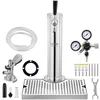 Image de VEVOR Kit Colonne à Bière Un Robinet, Distributeur de Bière Boisson en Acier Inoxydable, Tireuse à Bière avec Régulateur à Double Jauge W21,8, Coupleur de Fût Système A et Égouttoir, Bar Restaurant